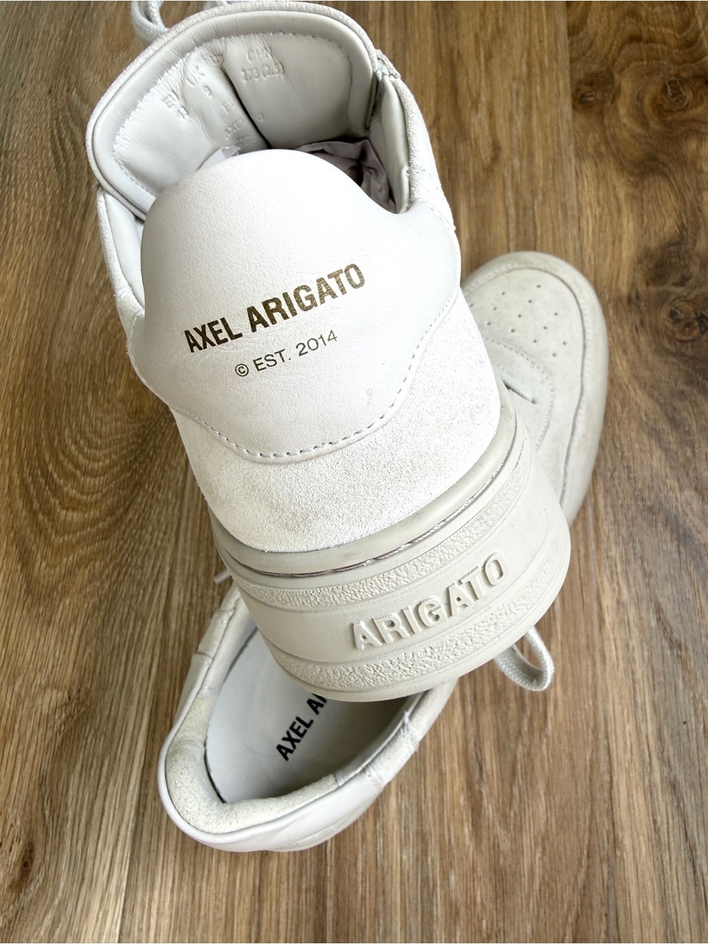 Axel Arigato Cream Light Tan Suede Leather Platform Sneakers Size 10 - Picture 9 of 9
